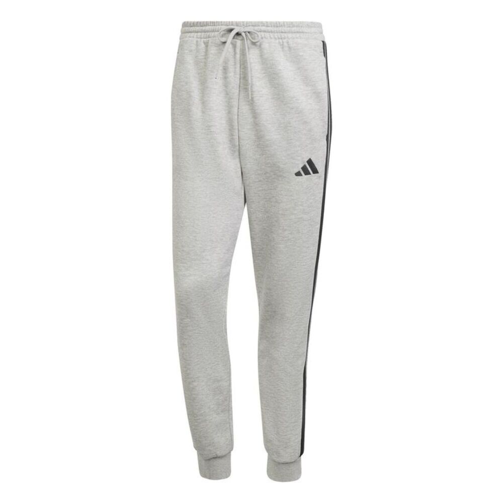 Adidas Mens Essentials Fleece 3 Stripes Tapered Leg Sweatpants / Medium Grey/Whi